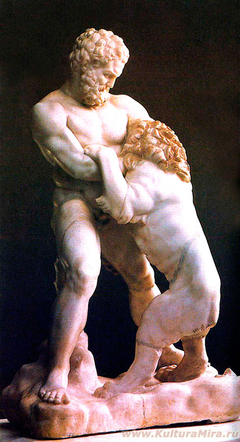 Статуя Геракл в борьбе со львом. Произведения искусства античного мира / www.kulturamira.ru