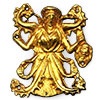 Золотая бляшка в виде змееногой богини в калафе с маской силена в руке / www.kulturamira.ru